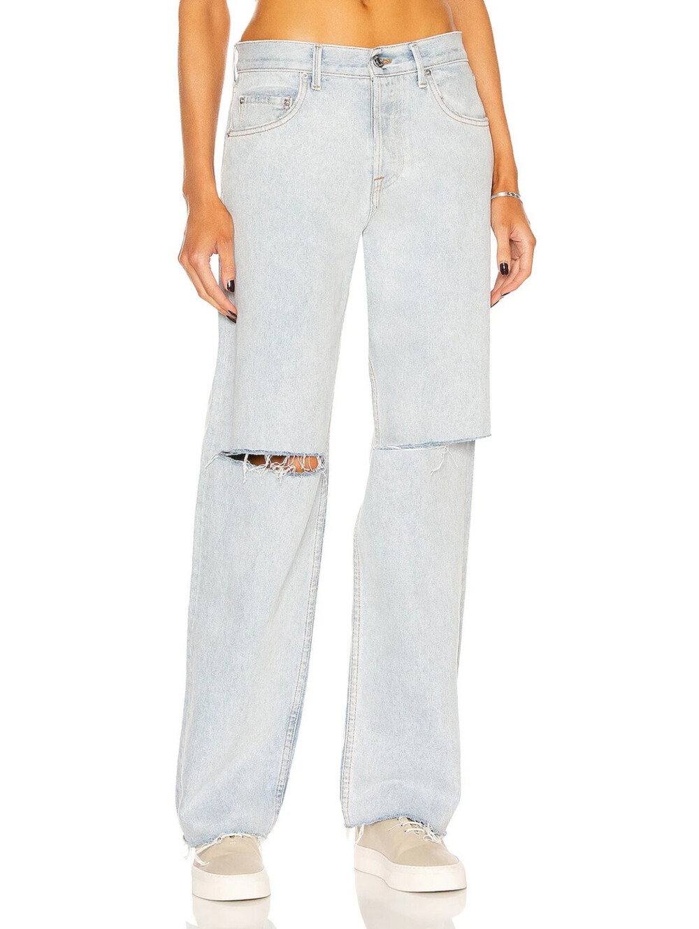 Grlfrnd Bella Boyfriend Low Rise Distressed Jeans Echo park SZ 28 NWT $245 msrp